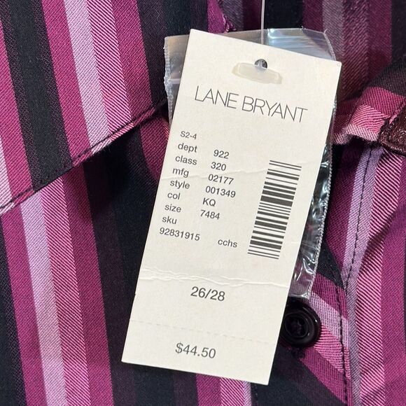 Lane Bryant Shirt Top 24/26 Classic Button Down NWT - Picture 14 of 16
